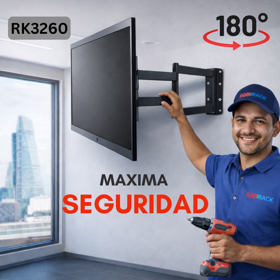Instalación profesional de rack giratorio para TV en Arequipa - Sodirack